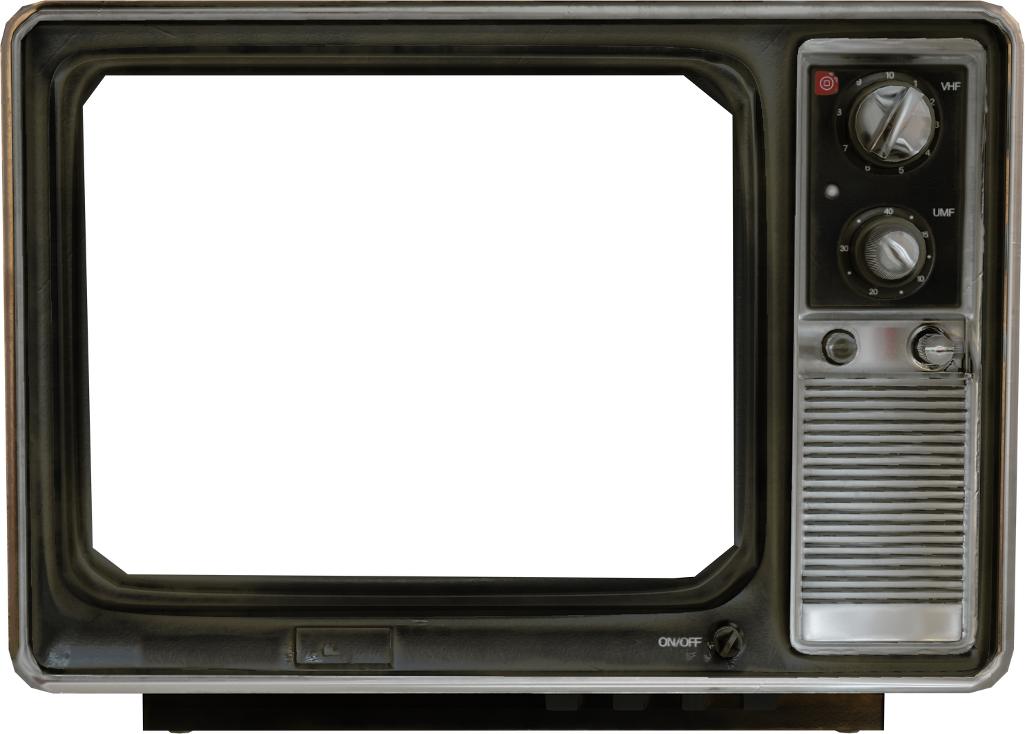 Retro old television isolated on transpatent background